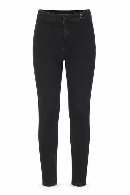 Front view of Denim co women’s black cotton skinny jeans, size UK 10, 25-inch leg regular