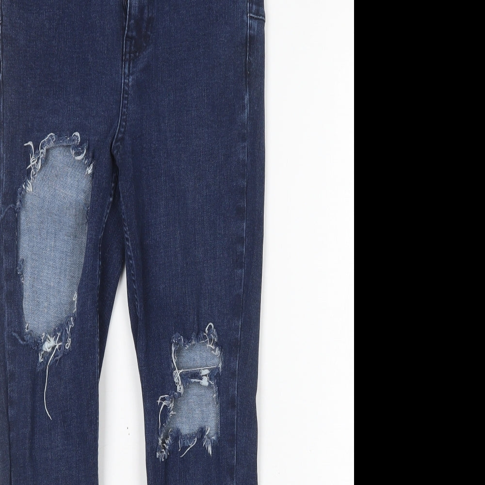 New Look Womens Blue  Cotton Skinny Jeans Size 8 L25 in Regular