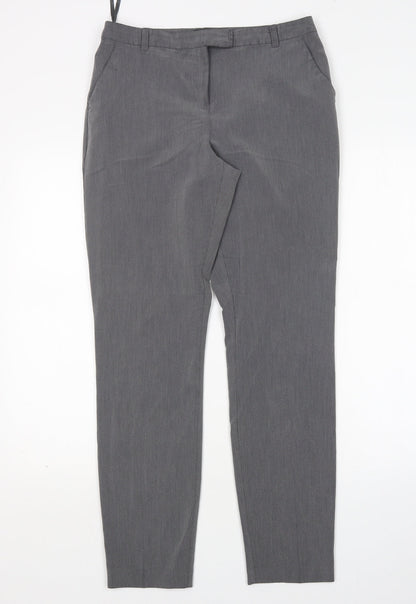 Topshop Womens Grey  Polyester Trousers  Size 10 L30 in Regular