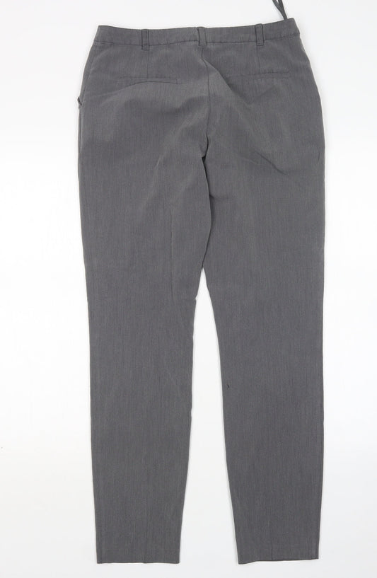 Topshop Womens Grey  Polyester Trousers  Size 10 L30 in Regular