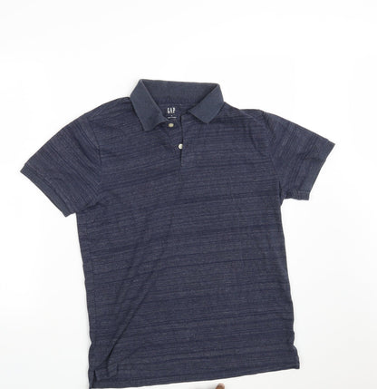 GAP  Mens Blue  100% Cotton  Polo Size M Collared Button