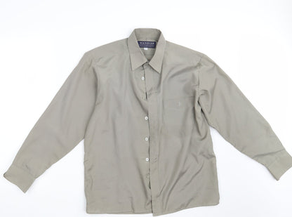 Mens UK Size One Size Hanover Beige  Button-Up Long Sleeve Casual Shirt