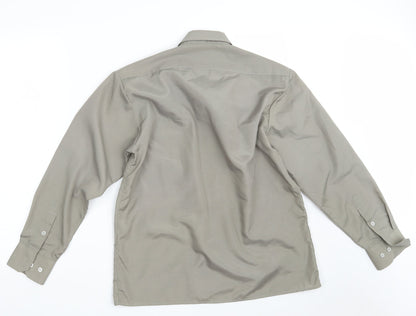 Mens UK Size One Size Hanover Beige  Button-Up Long Sleeve Casual Shirt