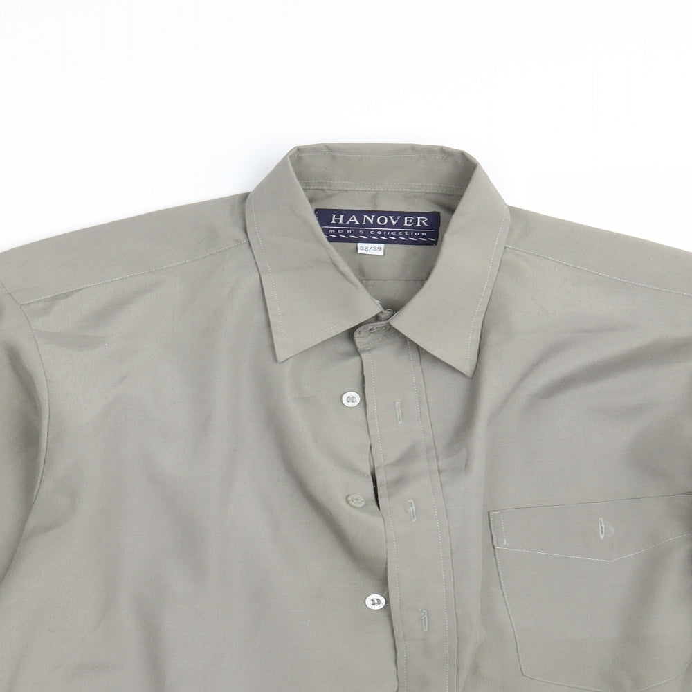 Mens UK Size One Size Hanover Beige  Button-Up Long Sleeve Casual Shirt