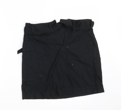 George Womens Black  Cotton Mini Skirt Size 10   Zip