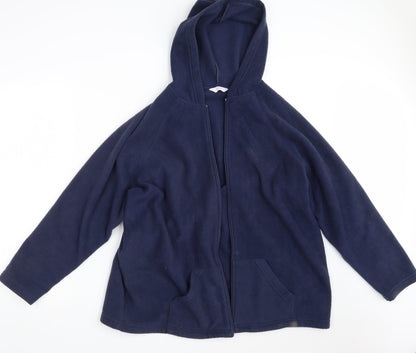 Womens UK Size 20 Casual Comfort Blue Full Zip Jumper