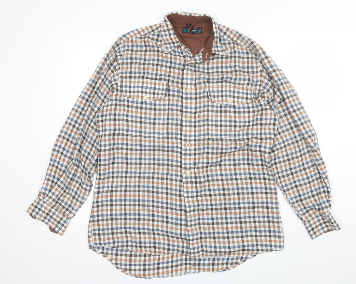 Mens UK Size M Bonari Brown  Button-Up Long Sleeve Casual Shirt