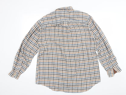 Mens UK Size M Bonari Brown  Button-Up Long Sleeve Casual Shirt