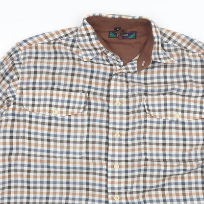 Mens UK Size M Bonari Brown  Button-Up Long Sleeve Casual Shirt