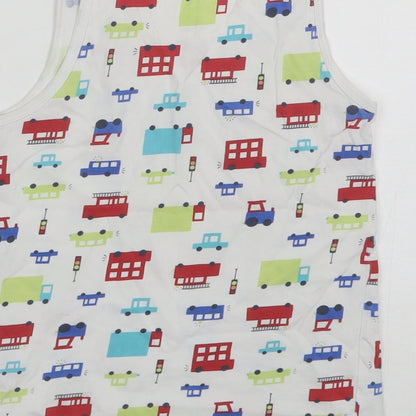 Brand and care label for George boys’ white cotton basic tank, size 7-8, years round neck