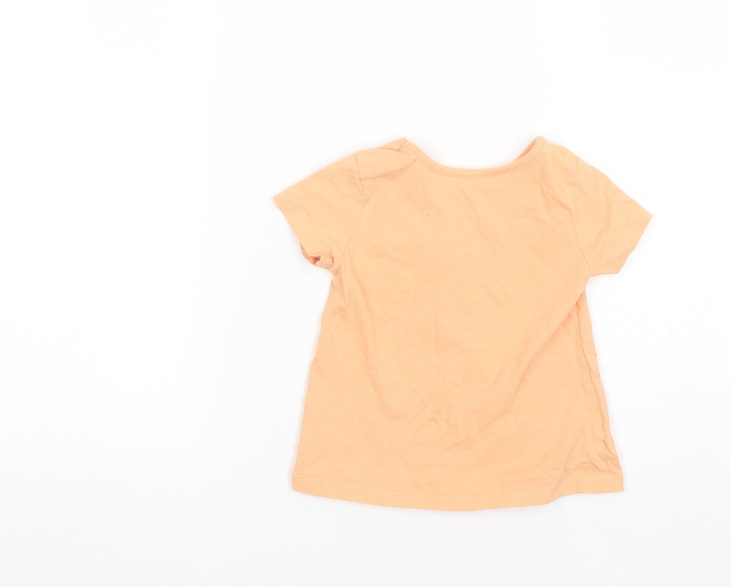 George Baby Orange  Cotton Basic T-Shirt Size 6-9 Months Round Neck