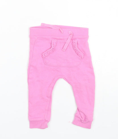 George Baby Pink  Cotton Jogger Trousers Size 6-9 Months