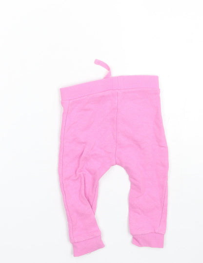 George Baby Pink  Cotton Jogger Trousers Size 6-9 Months