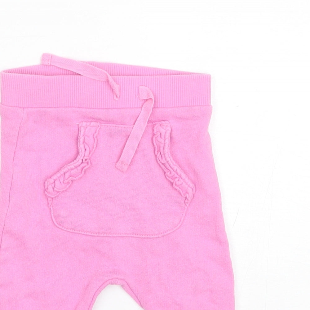 George Baby Pink  Cotton Jogger Trousers Size 6-9 Months