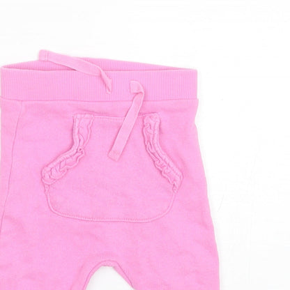 George Baby Pink  Cotton Jogger Trousers Size 6-9 Months