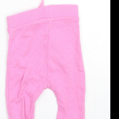 George Baby Pink  Cotton Jogger Trousers Size 6-9 Months