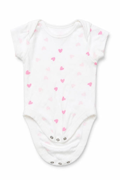 Front view of Pure Baby Baby White Cotton Romper One-Piece, size 3-6, Months