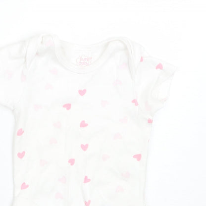 Pure Baby Baby White  Cotton Romper One-Piece Size 3-6 Months