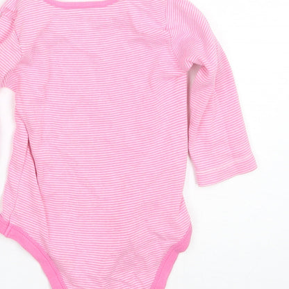 TU Baby Pink Striped Cotton Romper One-Piece Size 6-9 Months