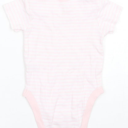 Pure Baby Baby Pink Striped Cotton Romper One-Piece Size 3-6 Months