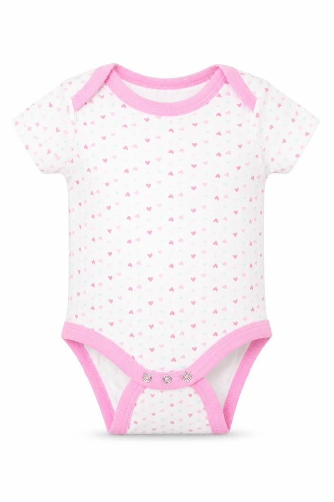 Front view of Moon & Stars Baby White Cotton Romper One-Piece, size 3-6, Months