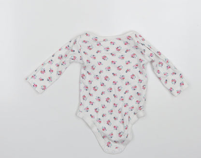 TU Baby White Floral Cotton Romper One-Piece Size 6-9 Months