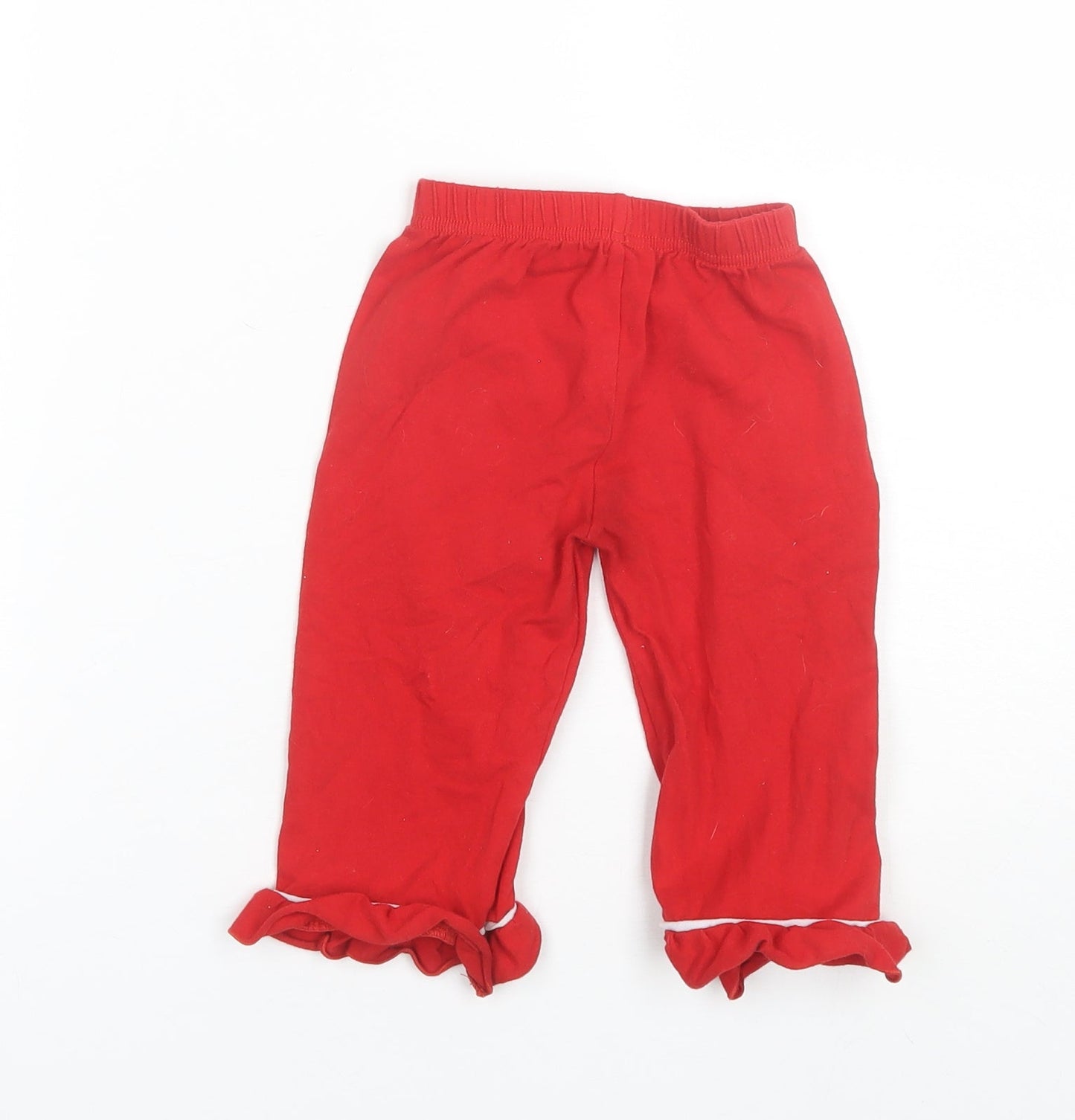 Preworn Girls Red  Cotton Blend Bloomer Trousers Size 2 Years  Regular