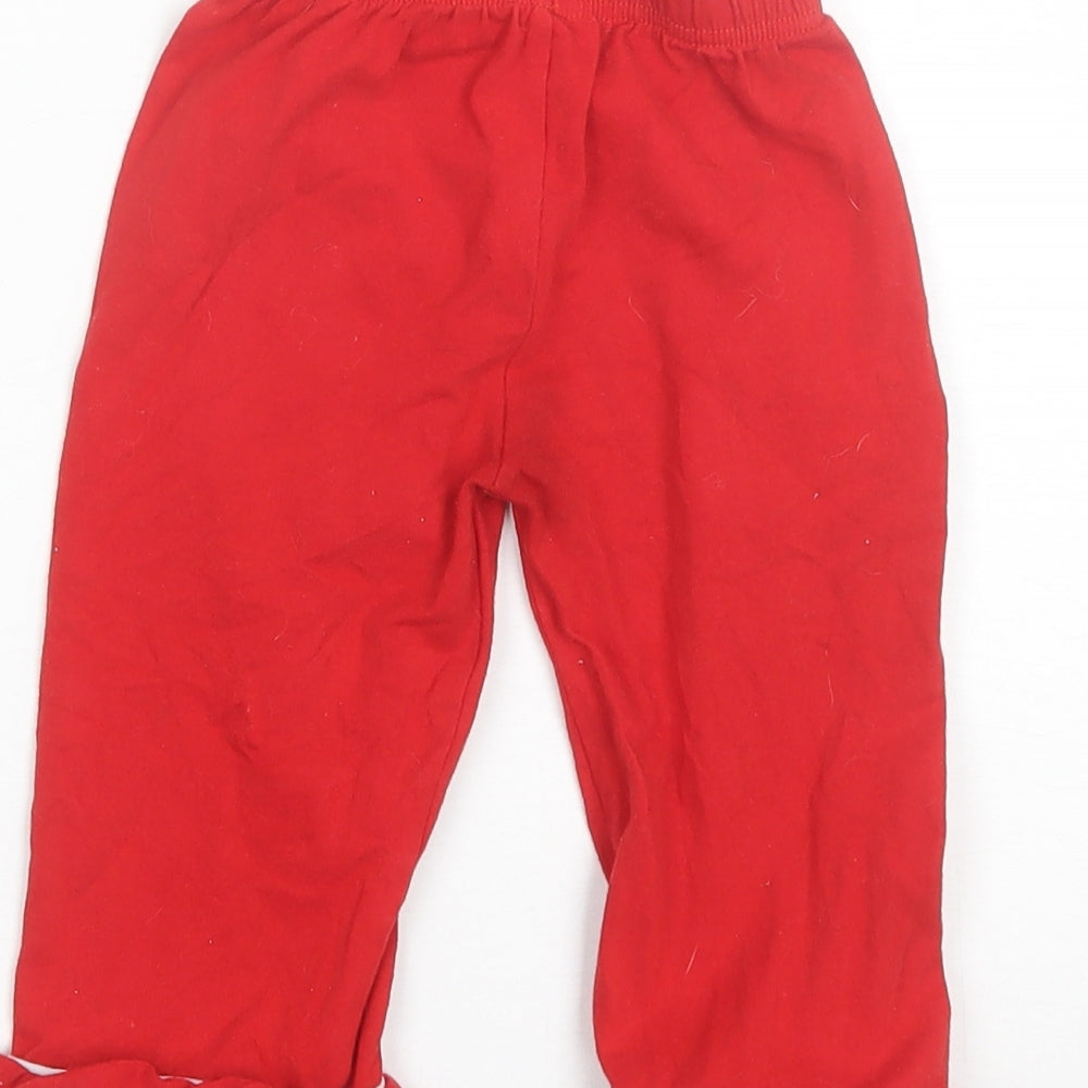 Preworn Girls Red  Cotton Blend Bloomer Trousers Size 2 Years  Regular