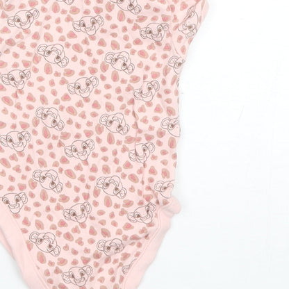 George Baby Pink Animal Print Cotton Romper One-Piece Size 9-12 Months