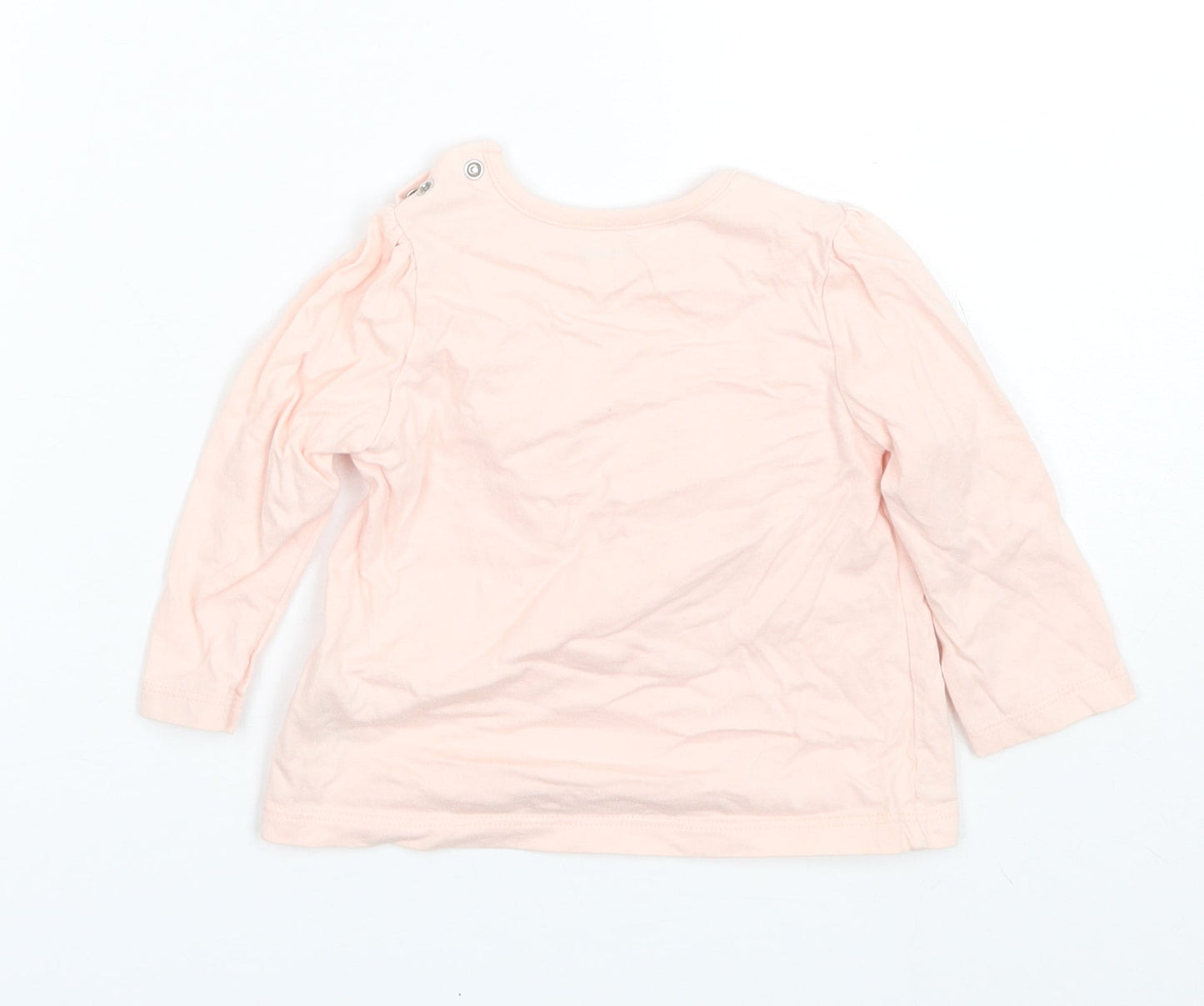 Nutmeg Baby Pink  Cotton Basic T-Shirt Size 9-12 Months Round Neck