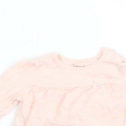 Nutmeg Baby Pink  Cotton Basic T-Shirt Size 9-12 Months Round Neck
