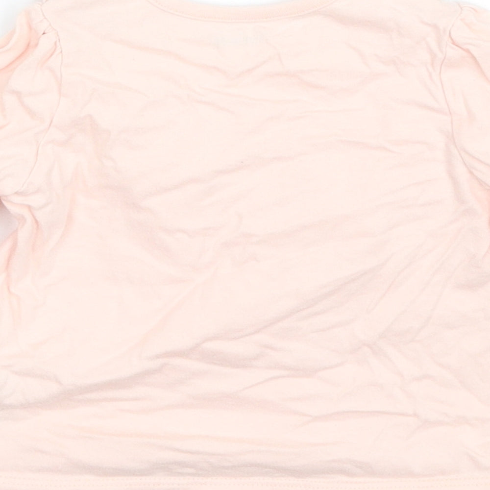 Nutmeg Baby Pink  Cotton Basic T-Shirt Size 9-12 Months Round Neck