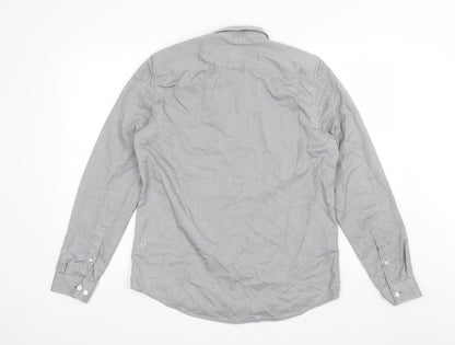 River Island Mens Grey  Polyester  Button-Up Size M Collared