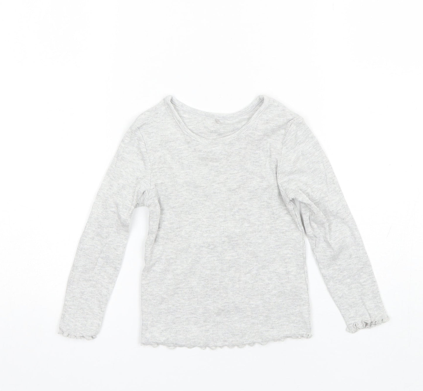 George Girls Grey  Cotton Basic T-Shirt Size 2-3 Years Round Neck
