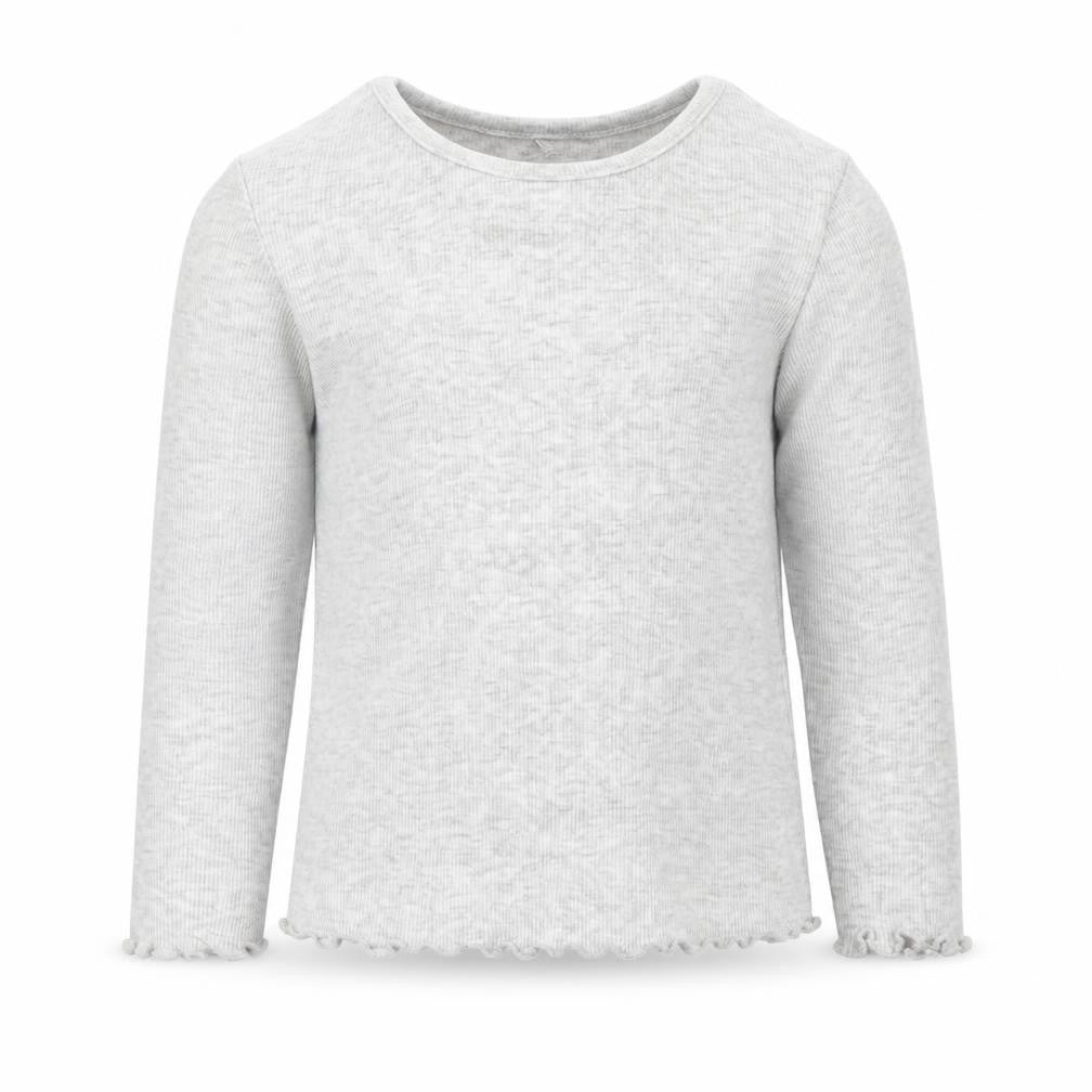 Front view of George girls’ grey cotton basic t-shirt, size 2-3, years round neck