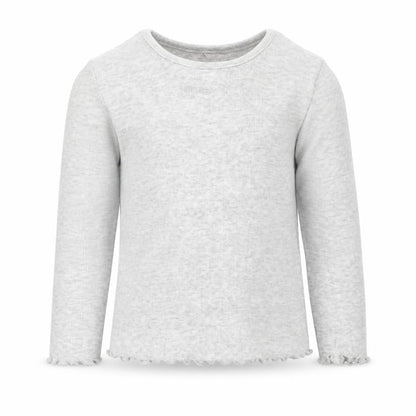 Front view of George girls’ grey cotton basic t-shirt, size 2-3, years round neck