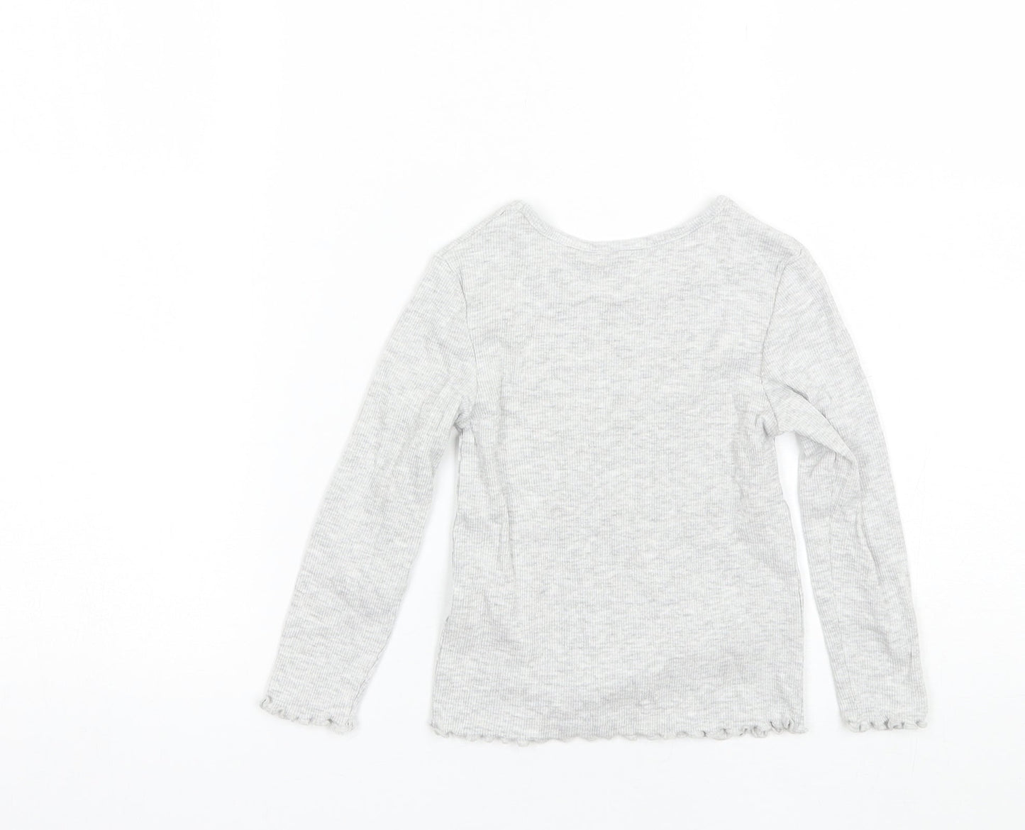 George Girls Grey  Cotton Basic T-Shirt Size 2-3 Years Round Neck