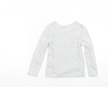 George Girls Grey  Cotton Basic T-Shirt Size 2-3 Years Round Neck