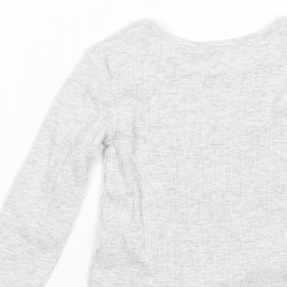 George Girls Grey  Cotton Basic T-Shirt Size 2-3 Years Round Neck