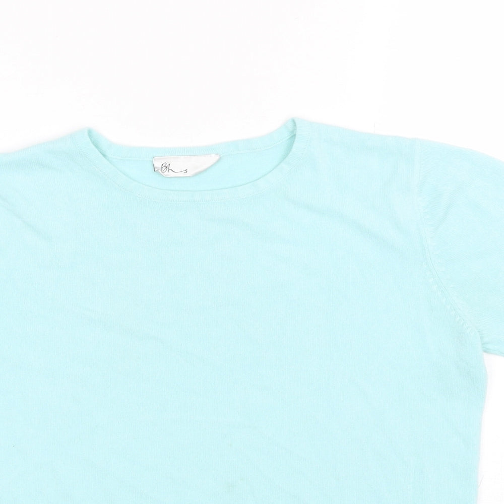 Womens UK Size 12 BHS Blue Basic T-Shirt