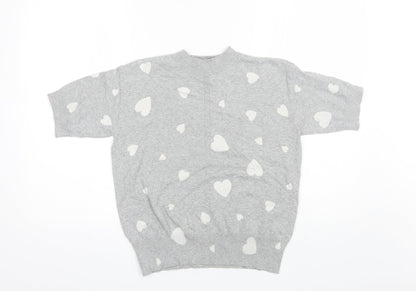 Womens UK Size S Marks and Spencer Grey Basic T-Shirt