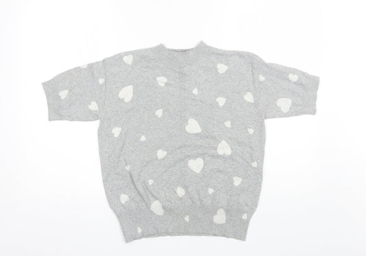 Womens UK Size S Marks and Spencer Grey Basic T-Shirt