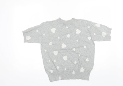 Womens UK Size S Marks and Spencer Grey Basic T-Shirt