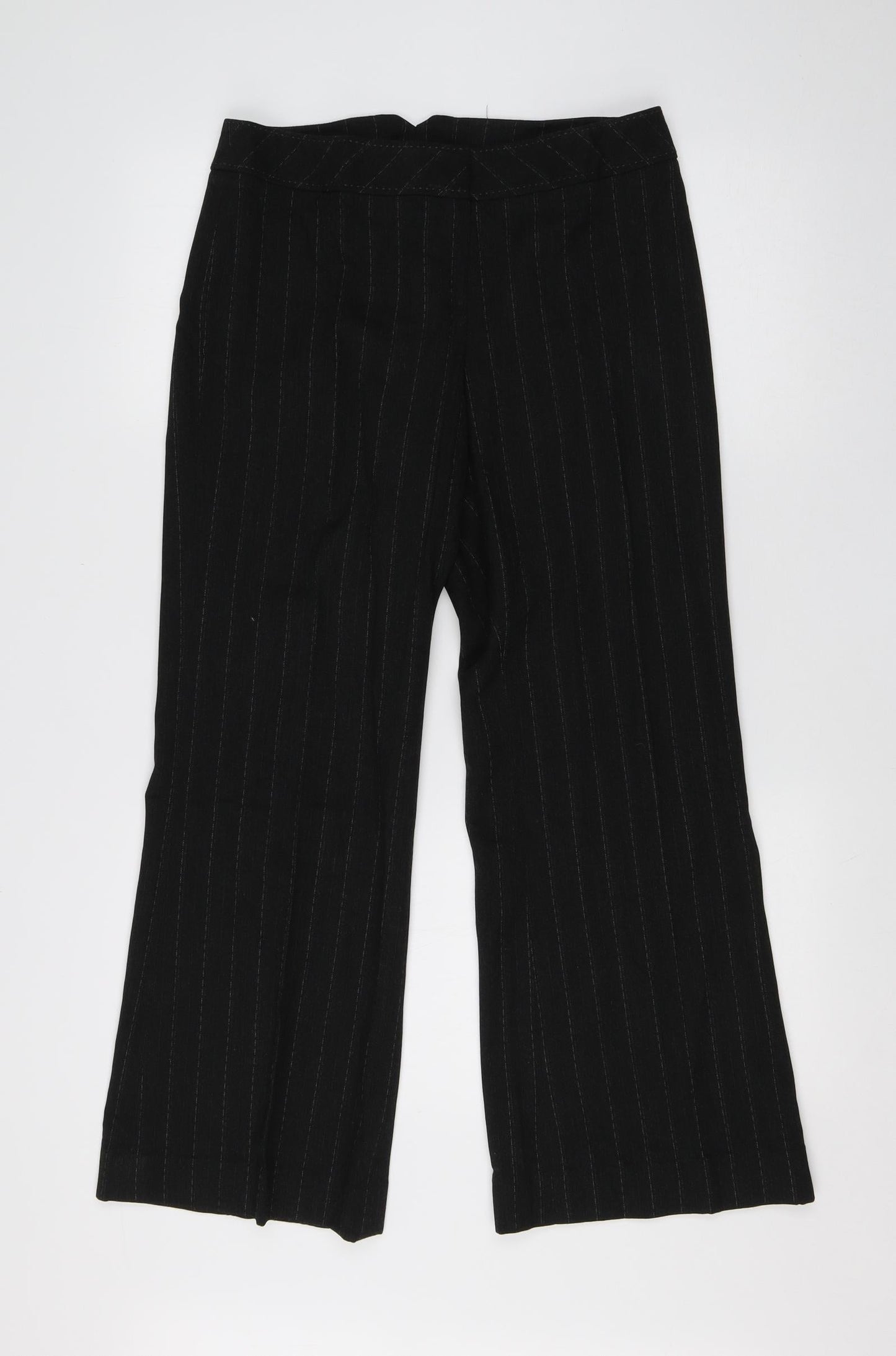 F&F Womens Black  Viscose Dress Pants Trousers Size 8 L24 in Regular