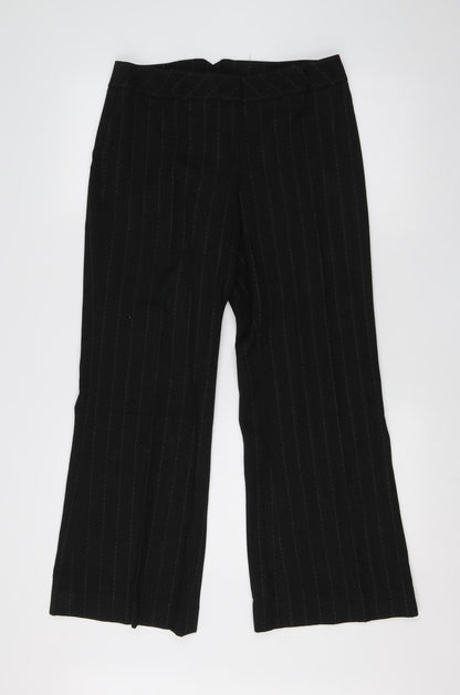F&F Womens Black  Viscose Dress Pants Trousers Size 8 L24 in Regular