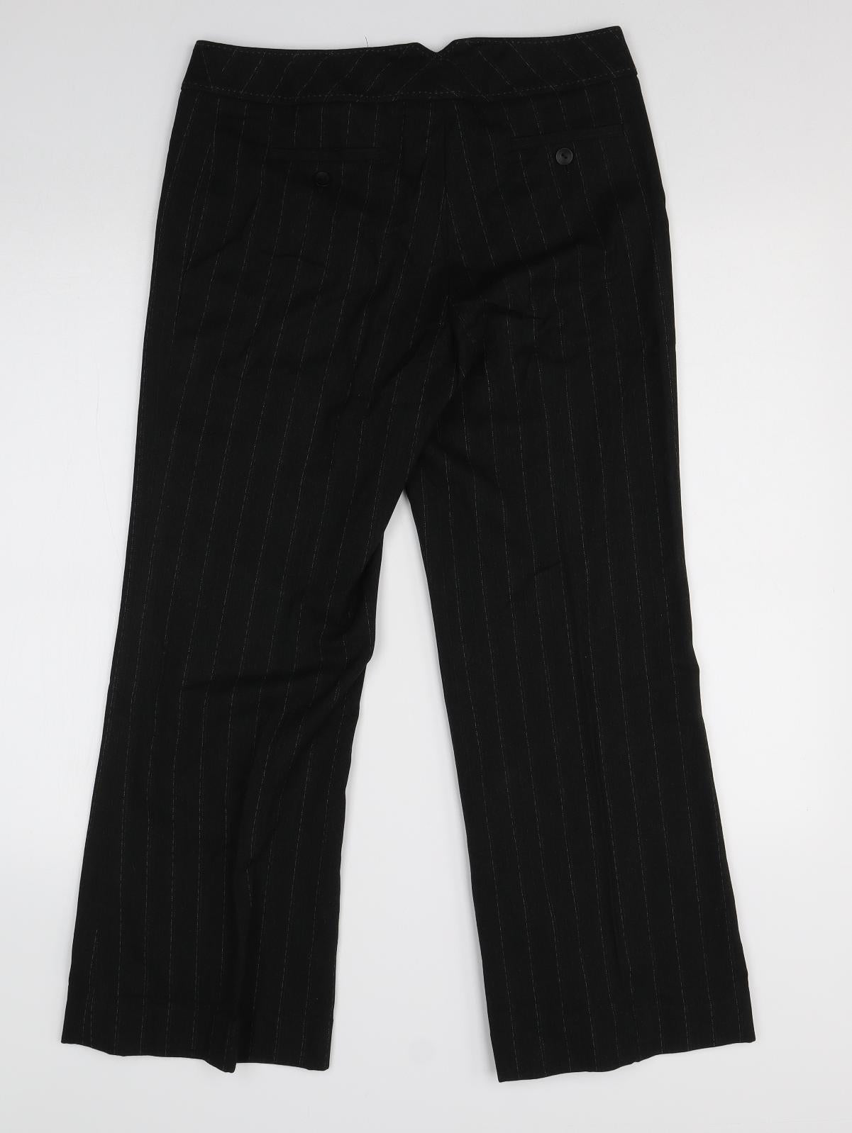 F&F Womens Black  Viscose Dress Pants Trousers Size 8 L24 in Regular