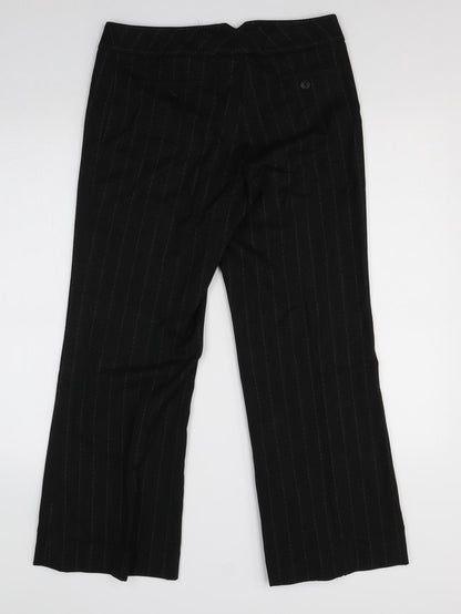 F&F Womens Black  Viscose Dress Pants Trousers Size 8 L24 in Regular