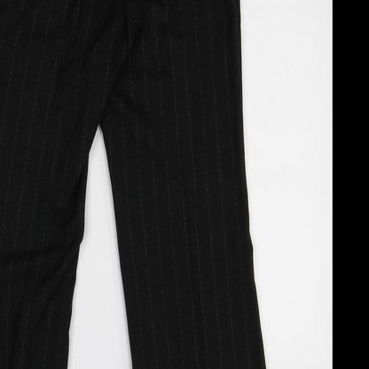 F&F Womens Black  Viscose Dress Pants Trousers Size 8 L24 in Regular