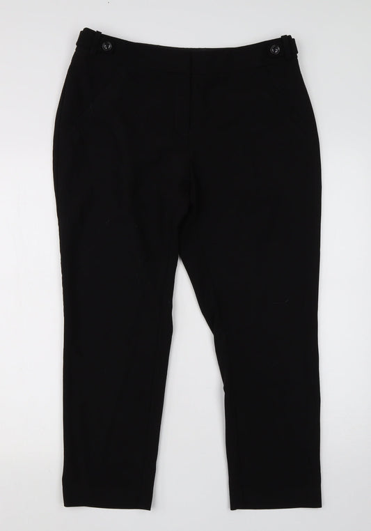 Womens UK Size 12 Principles Regular Fit Dress Pants Black Trousers