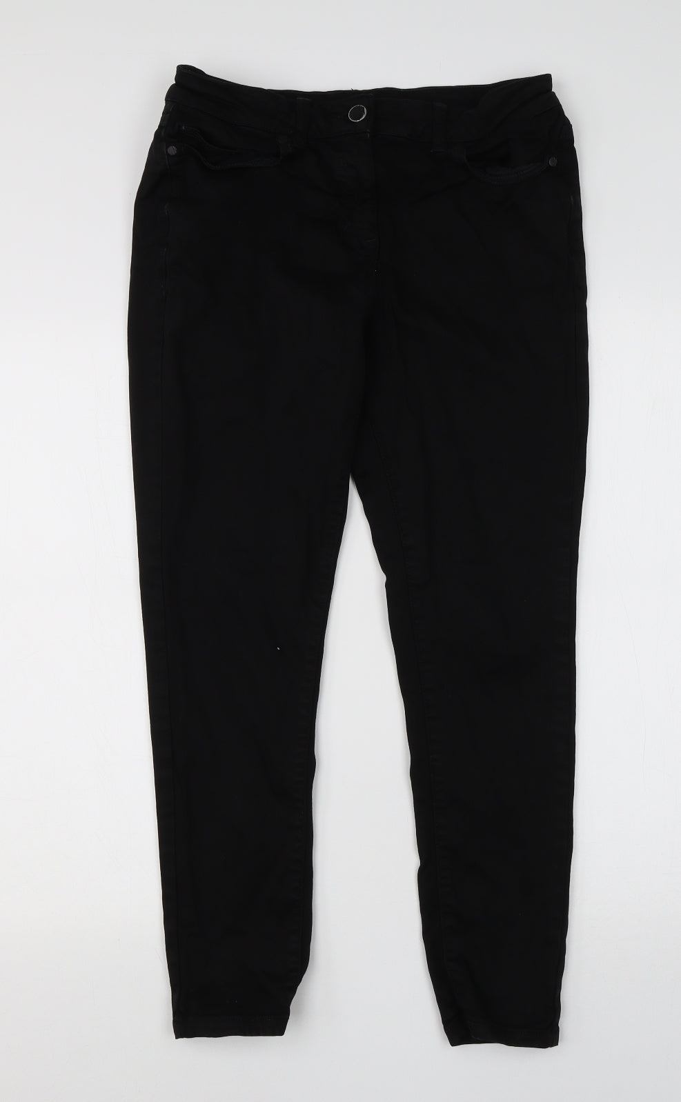 NEXT Womens Black  Cotton Skinny Jeans Size 12 L26 in Regular